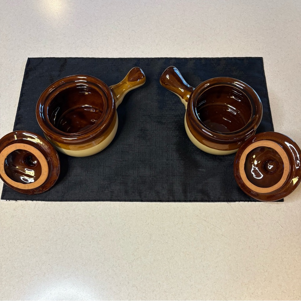 French Onion Soup Crock Bowls 2 pc - Picture 3 of 7